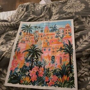 Colorful Tropical Landscape Art 2d canvas Print